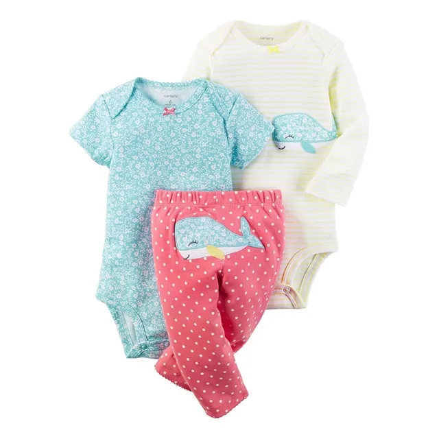 Set Carters 3 Piezas 2 Bodies Y 1 Pantalón Niña