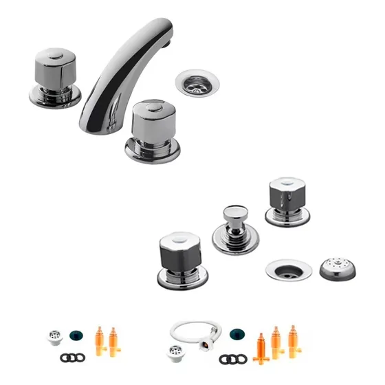 Grifería Bacha Fv Arizona 0207/b1p Y Bidet 0295/b1p
