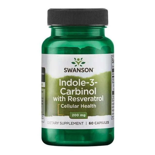 Indol 3 Carbinol Swanson 200 mg con resveratrol 60 cápsulas