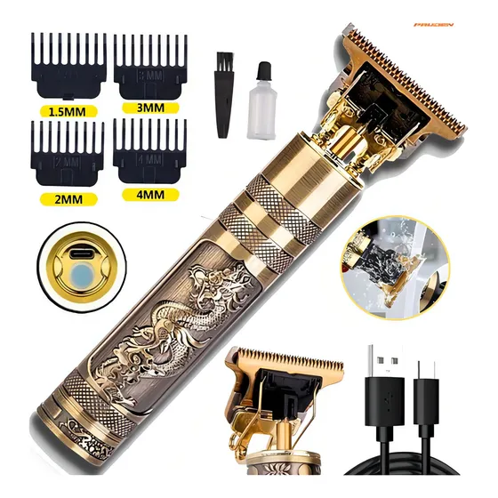Maquina Dragão Recarregável De Acabamento Barba Profissional Cortar Pelos