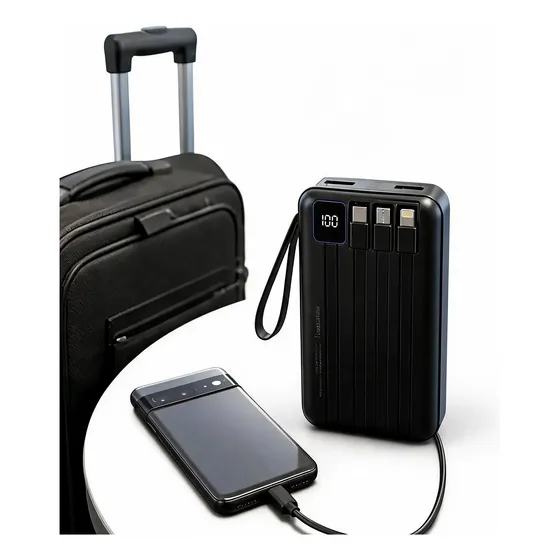 Power Bank 30.000 Mah Carga Rápida Con 4 Cables Integrados
