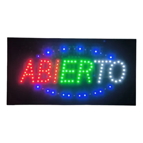 Aviso Anuncio Letreros Led Abierto Bienvenidos Publicitarios