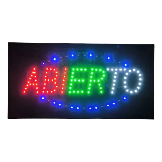 Aviso Anuncio Letreros Led Abierto Bienvenidos Publicitarios