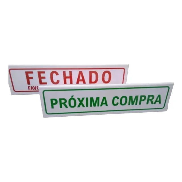 Placa Proxima Compra - Fechado Caixas De Mercado