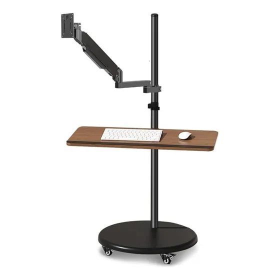 Brazo Monitor Pie Para Un Solo Soporte Movil Bandeja Teclado