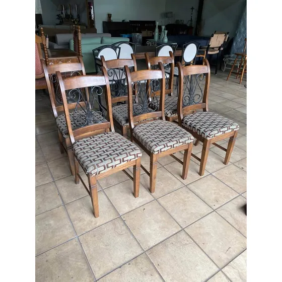 6 Sillas Rusticas Mexicanas En Madera De Cedro.  45.000 C/u