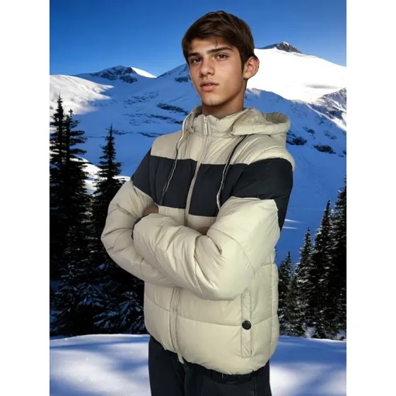 Jaqueta Bobojoca Casaco Puffer Infantil Menino Forrada Capuz