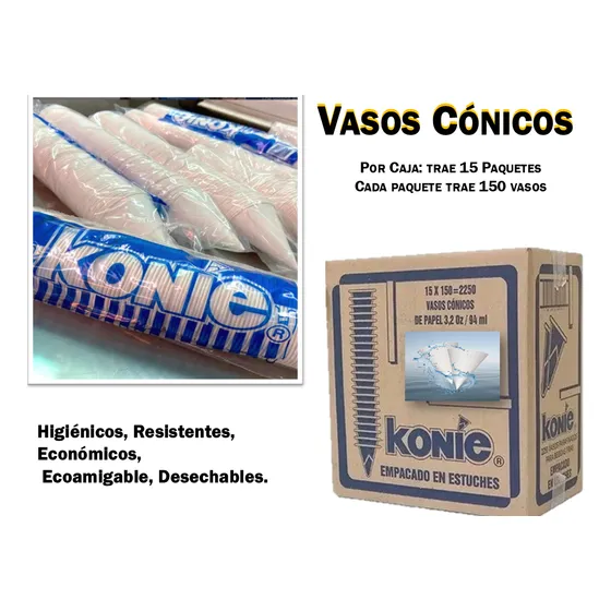 Vasos Cónicos Desechables Por Cajas
