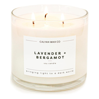 Vela Perfumada Con Cera De Calyan, Lavanda Y Bergamota, 3 Ve Vela Perfumada Con Cera De Calyan, Lavanda Y Bergamota, 3 Ve
