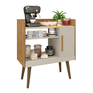 Balcão Multiuso Para Café 1 Porta Cinamomo/off White - Becha Cor Marrom-claro Balcão Multiuso Para Café 1 Porta Cinamomo/off White - Becha Cor Marrom-claro