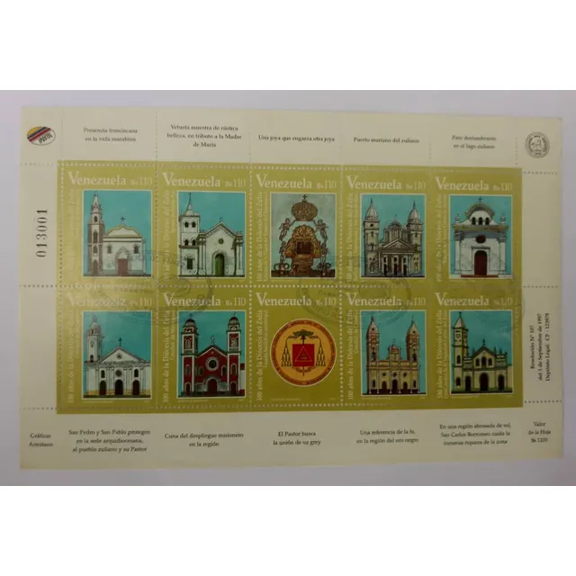 Estampillas 100 Años De La Diocesis Del Zulia