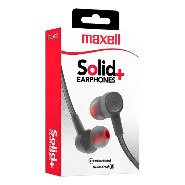 Audifonos Sin-8 Maxell Solid+ Earphones Trrs 3.5mm Handsfree Color Gris