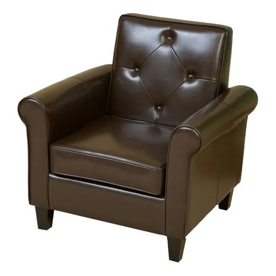 Silla Cuero Tupida Color Marron Chocolate