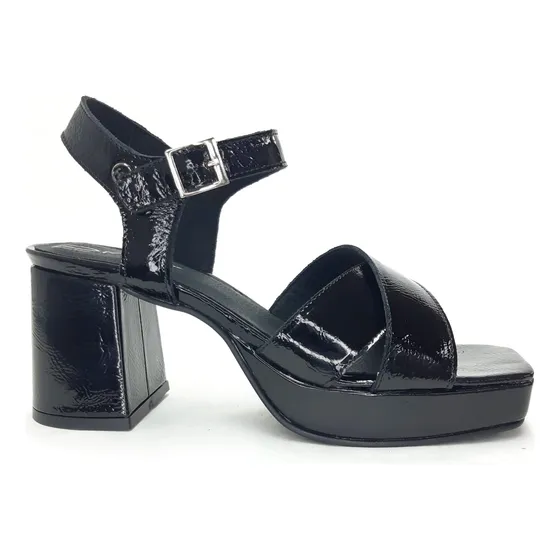 Sandalias Sherak® Cuero Vestir Plataforma Taco Alto Fiesta