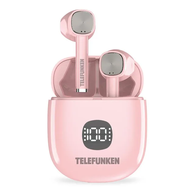 Audífonos Bluetooth Tws Telefunken Bth 400 Ginna - 101db Color Rosa