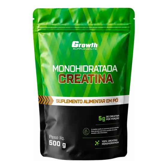Creatina Monohidratada 500g Pouch - Growth Supplements Sem Sabor