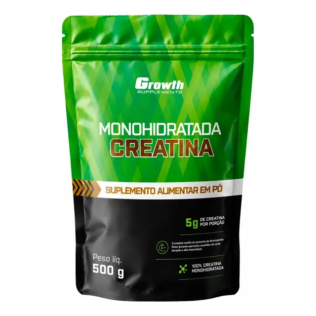 Creatina Monohidratada 500g Pouch - Growth Supplements Sem Sabor