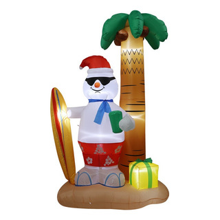 Muñeco De Nieve Inflable Y Luminoso Para Playa, De 2,4 M, De Muñeco De Nieve Inflable Y Luminoso Para Playa, De 2,4 M, De