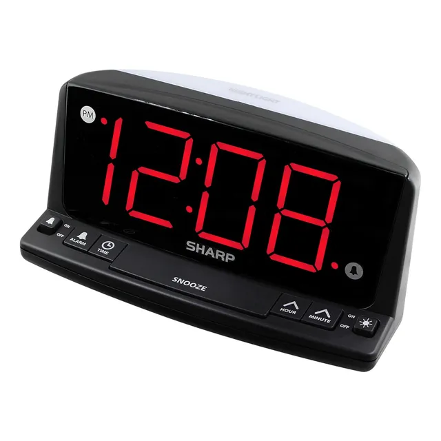 Reloj Despertador Led Sharp - Números Grandes, Luz Nocturna