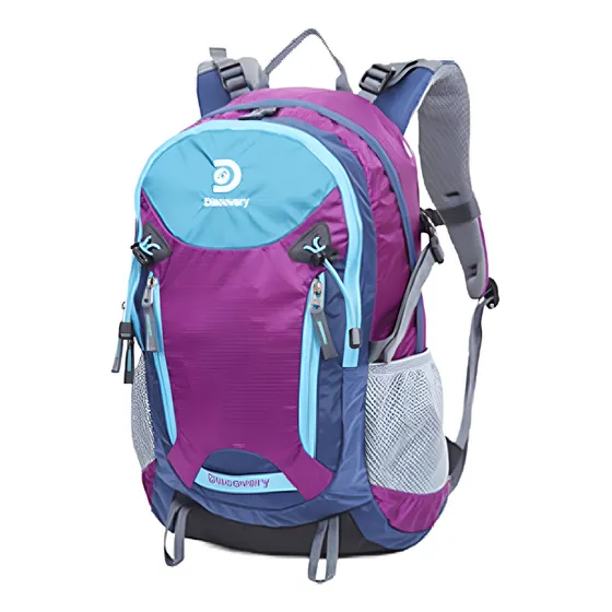 Mochila Discovery Adventures 40 Litros Grande Super Amplia Color Violeta Con Turquesa Diseño De La Tela Lisa