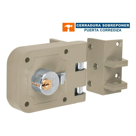 Cerradura Sobreponer Puerta Corrediza Der. Hermex 43490 Color Gris