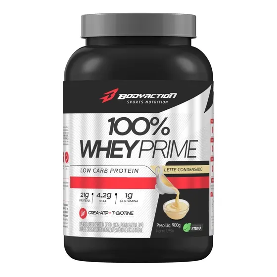 100% Whey Protein Concentrado Com Creatina 900g Bodyaction Sabor Leite Condensado