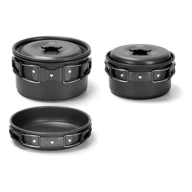 Set De Juego De Ollas De Aluminio Gadnic Desmontable Camping