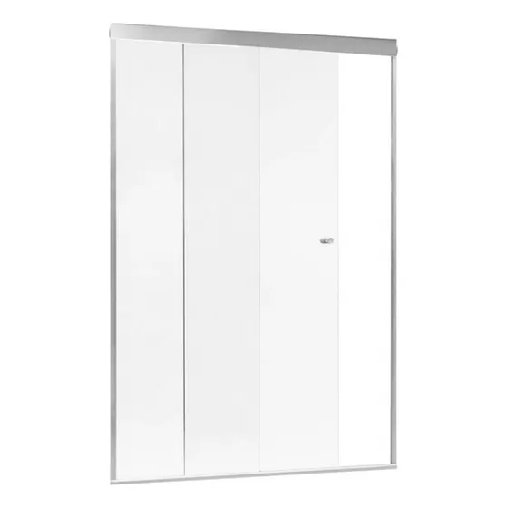 Mampara Baño Corrediza 150x190 8mm 2 Hojas Plateado O Negro