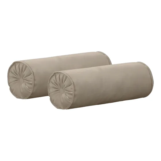 2 Almofadas Rolinho Decorativa Divã Sofá Cilindro Suede