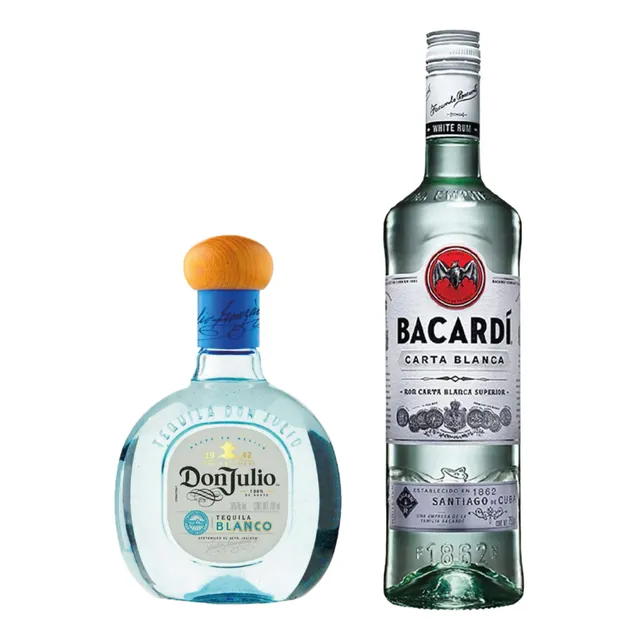 1 Teq Don Julio Blanco 700 Ml Y 1 Bacardi Carta Blanca 700