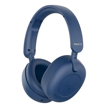 Headphone Havit H655bt Anc Hibrido Bluetooth 5.3 Multiponto Cor Azul