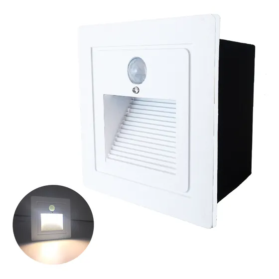 Acienda Lup73 10 Balizador Led Parede Sensor Presença Embutir Branco