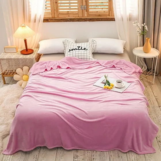 Manta Frazada Cobertores Aborregados Cobija King Size 1pcs Color Rosa Diseño De La Tela 235*180cm