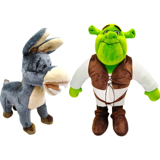 Muñecos Shrek Y Burro X2 Peluches Grandes Juguete