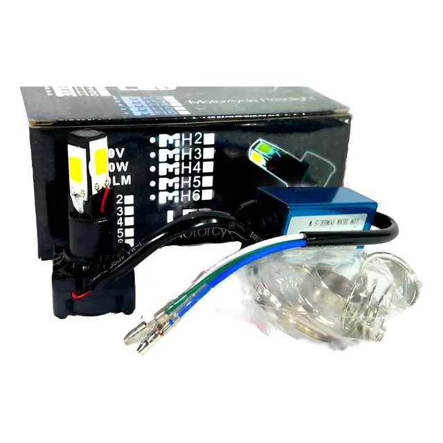 Kit Lampara Led Cree Moto 8000k C/ Adaptadores Potentes L3