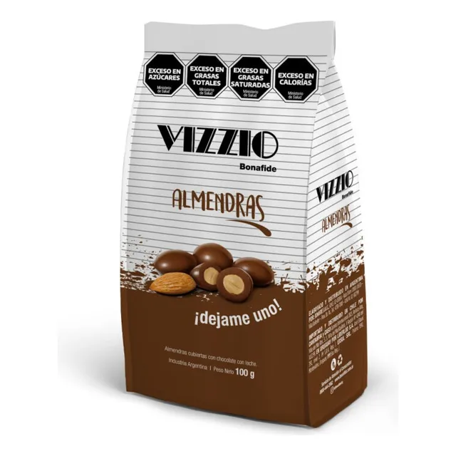 Vizzio Almendras Con Chocolate X 100 Gr
