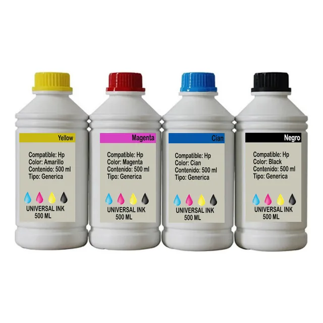 4 Medios Litros De Tinta Para Sistema Hp Canon Espon Brother