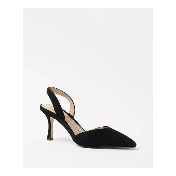 Tacones Aguja Bajos Abiertos Tela Elegantes Formales
