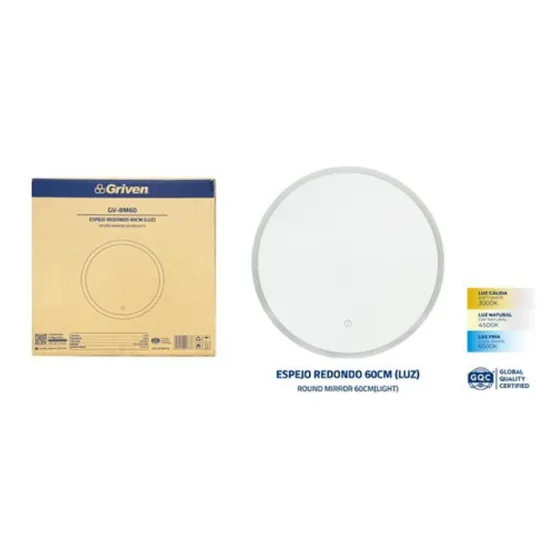 Espejo Led Redondo 60cm De Diametro