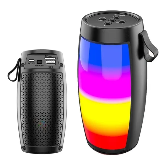 Bocinas Bluetooth Portatiles Altavoz Usb Inalámbrico Luces Rgb Caja De Luz Led Baterias Recargables