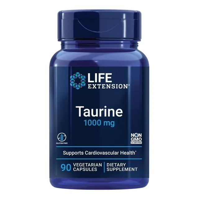 Taurina Life Extension 1.000 Mg 90 Cápsulas Vegetarianas Natural