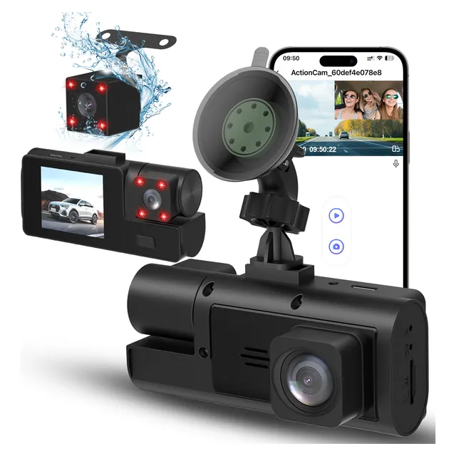 Cámara Para Auto Accesorio Dashcamera Hd1080p 3 Pantallas
