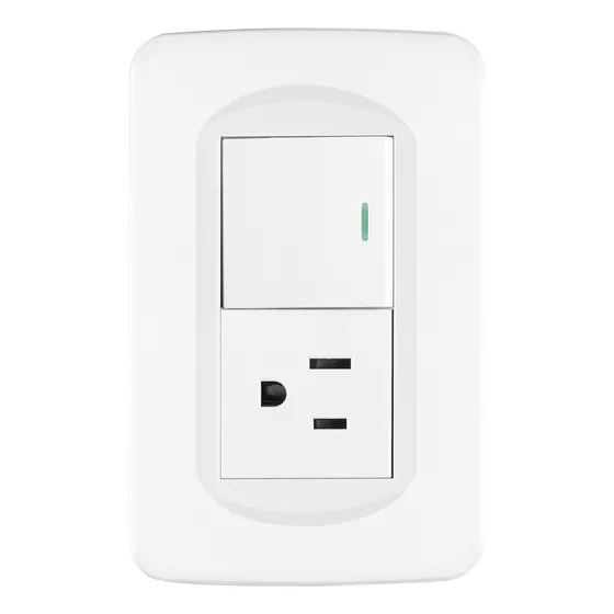 Placa Armada Interruptor Y Contacto 1.5 Módulos, Toledo