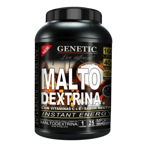 Maltodextrina 1 Kilo Energia + Vitamina C & E - Genetic Sabor Neutro