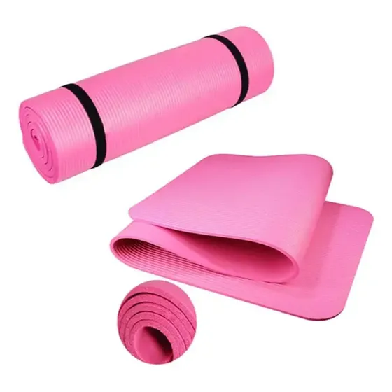 Mat De Yoga 10mm Alfombra De Ejercicio Con Sujetador Rosa | Cuotas sin interés