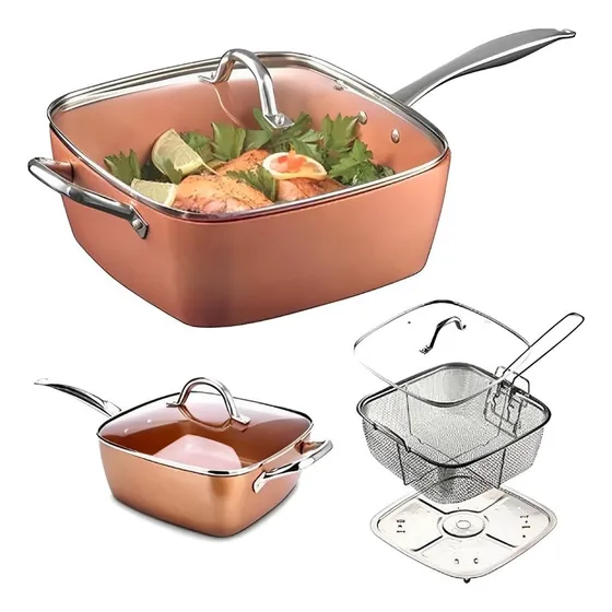 Panela Caçarola Maxchef Antiaderente Com Fritadeira 3 Em 1