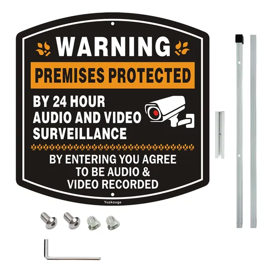 Señal Advertencia Local Protegido Audio Videovigilancia 24 X