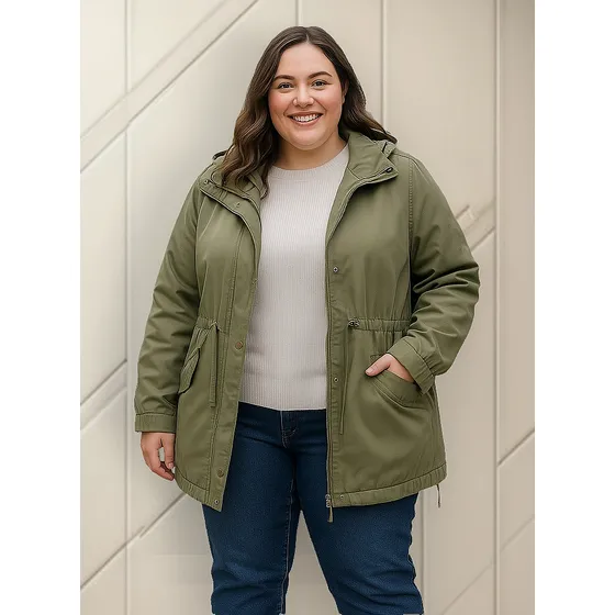 Parka Gabardina Forro Campera Verde O Talles Grandes Canadá