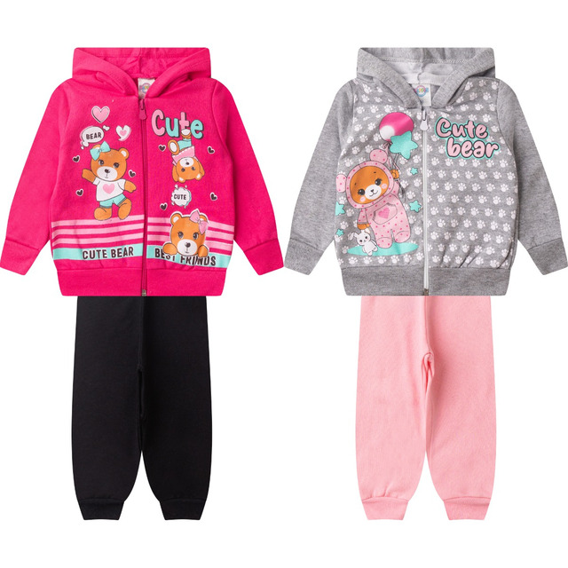 Kit 2 Conjunto Moletom Bebe Algodão Infantil Frio Flanelado Kit 2 Conjunto Moletom Bebe Algodão Infantil Frio Flanelado
