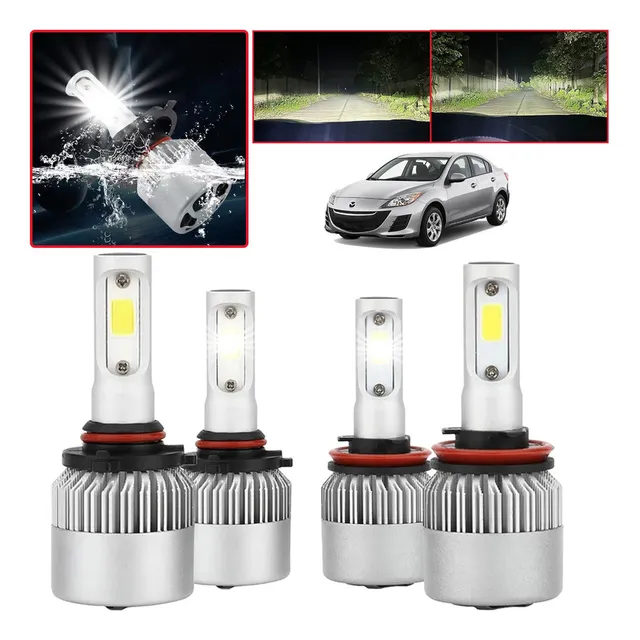 Gbb Kit De Focos Led Luz Alta Y Baja 8000lm 6000k Para Mazda